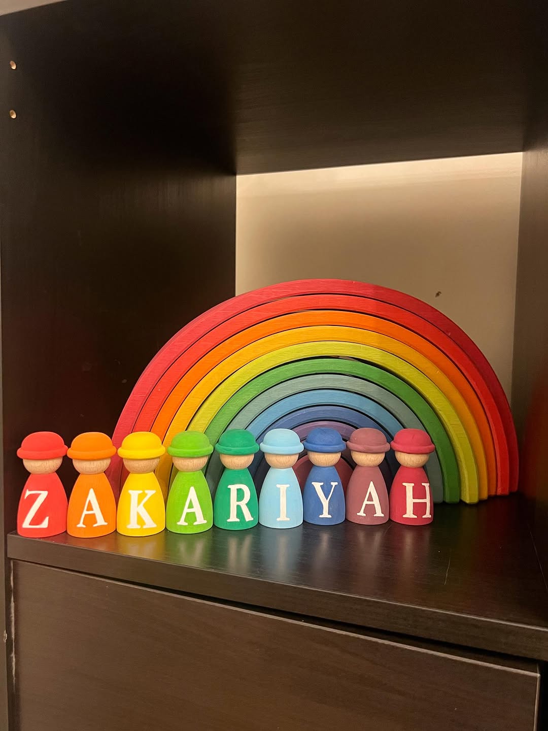 Stunning rainbow peg dolls to go with your open ended rainbow toys