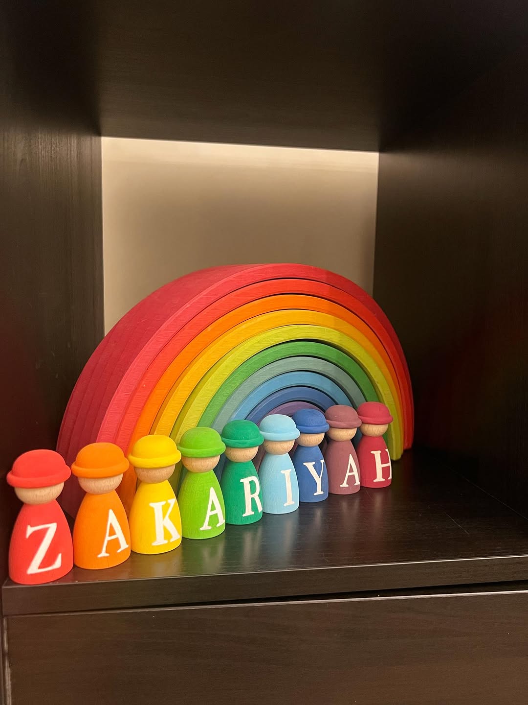 Stunning rainbow peg dolls to go with your open ended rainbow toys